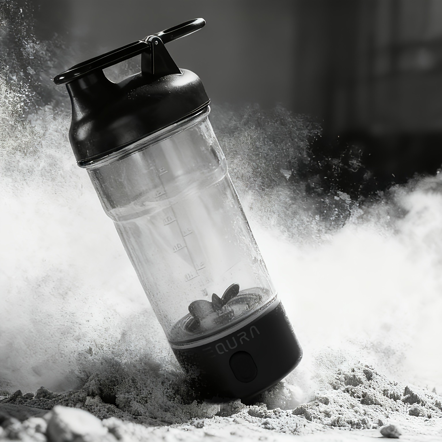 eQUra Portable Tritan Water Bottle with Capacity Scale  Shatterproof Single-Spout Hydration Bottle for Gym, Camping & Outdoor Use