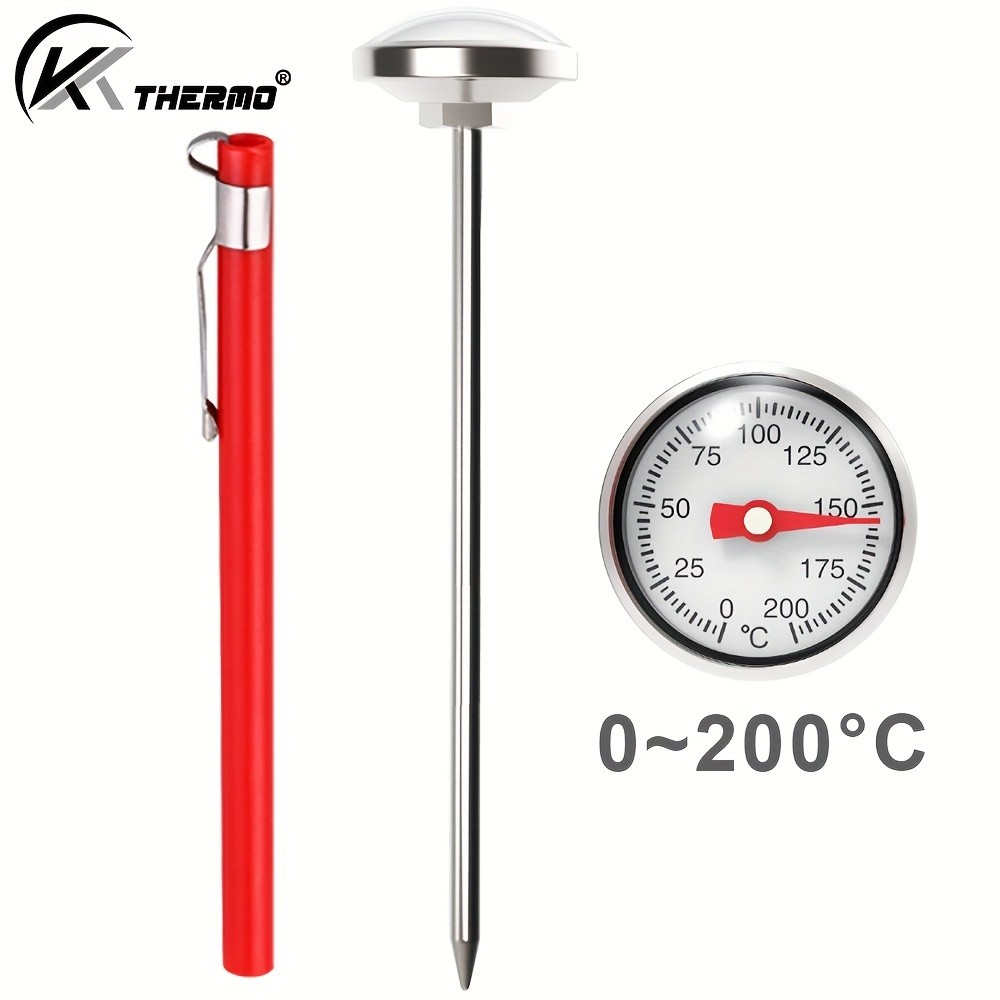 KT THERMO Stainless Steel Instant Read Food Thermometer  No-Battery Dual-Scale Gauge for Cooking, Grilling & BBQs