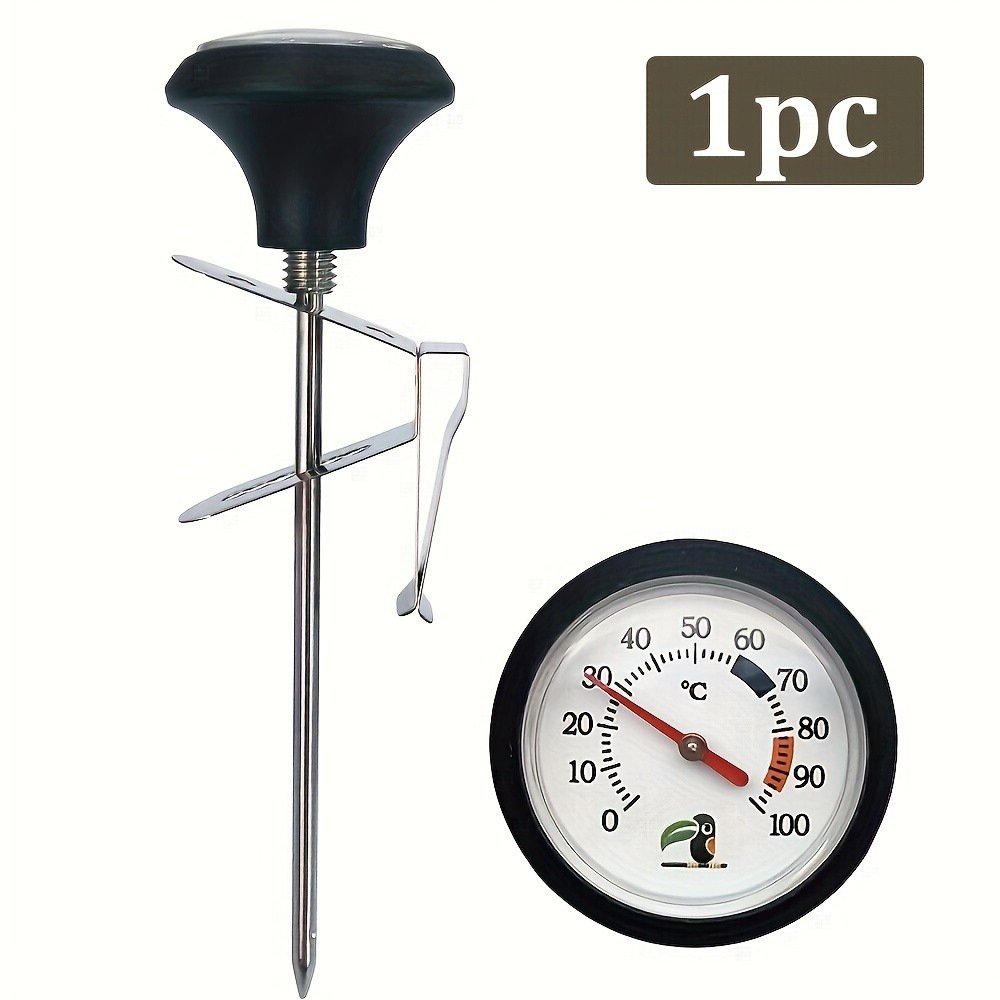KT THERMO Clip-On Stainless Steel Coffee & Food Thermometer  Anti-Scald Instant Read Gauge for Pour-Over, Tea, Milk & Meat Cooking