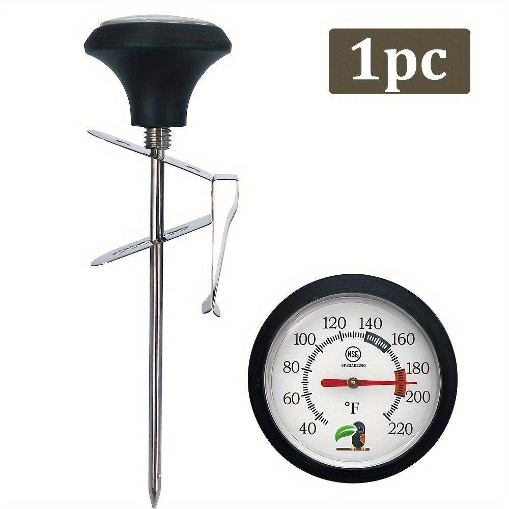 KT THERMO Clip-On Stainless Steel Coffee & Food Thermometer  Anti-Scald Instant Read Gauge for Pour-Over, Tea, Milk & Meat Cooking