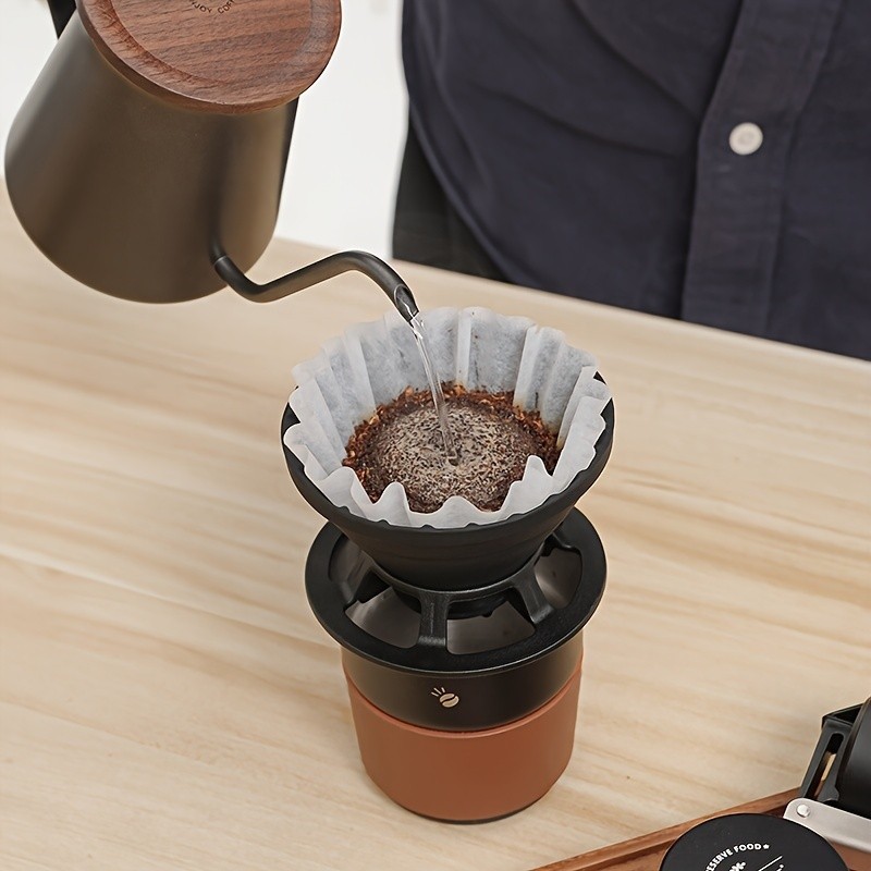 KT THERMO Collapsible Silicone Pour-Over Coffee Dripper  Foldable V60 Filter Cup for Camping, Hiking & Outdoor Brewing