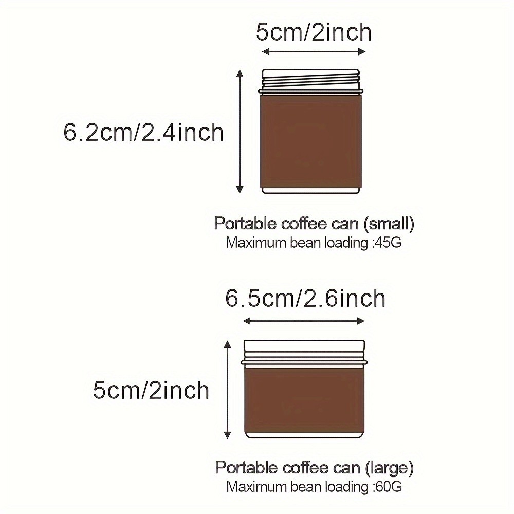 KT THERMO Portable Coffee Bean Storage Jar  Aluminium Alloy & PU Leather Mini Canister for Coffee, Tea & Flower Tea
