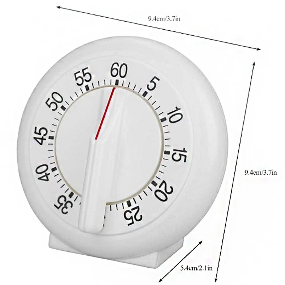 KT THERMO Mechanical Rotary Kitchen Timer No-Electricity Plastic Countdown Tool for Cooking, Study & Home Use