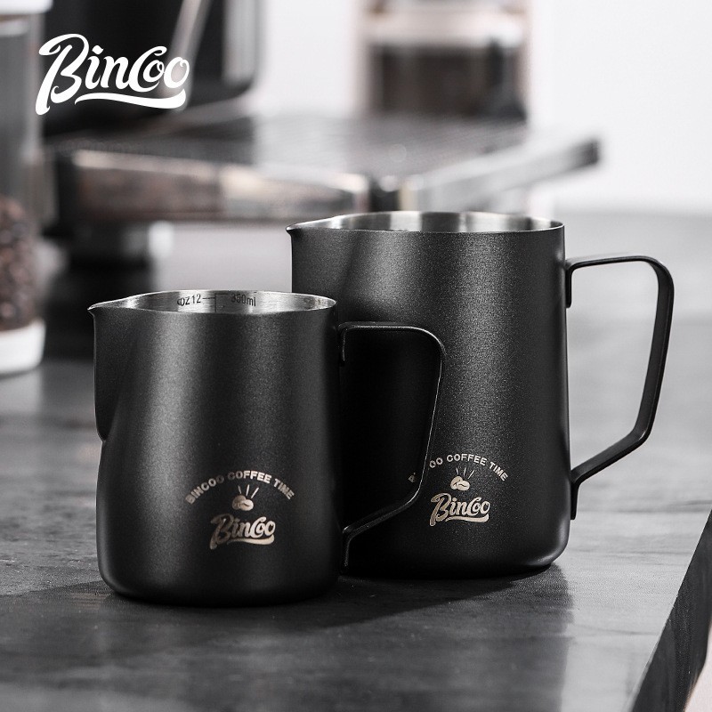 Bincoo Stainless Steel Coffee Frothing Pitcher  Professional Pointed Steam Jug for Milk Frothing, Pouring & Latte Art