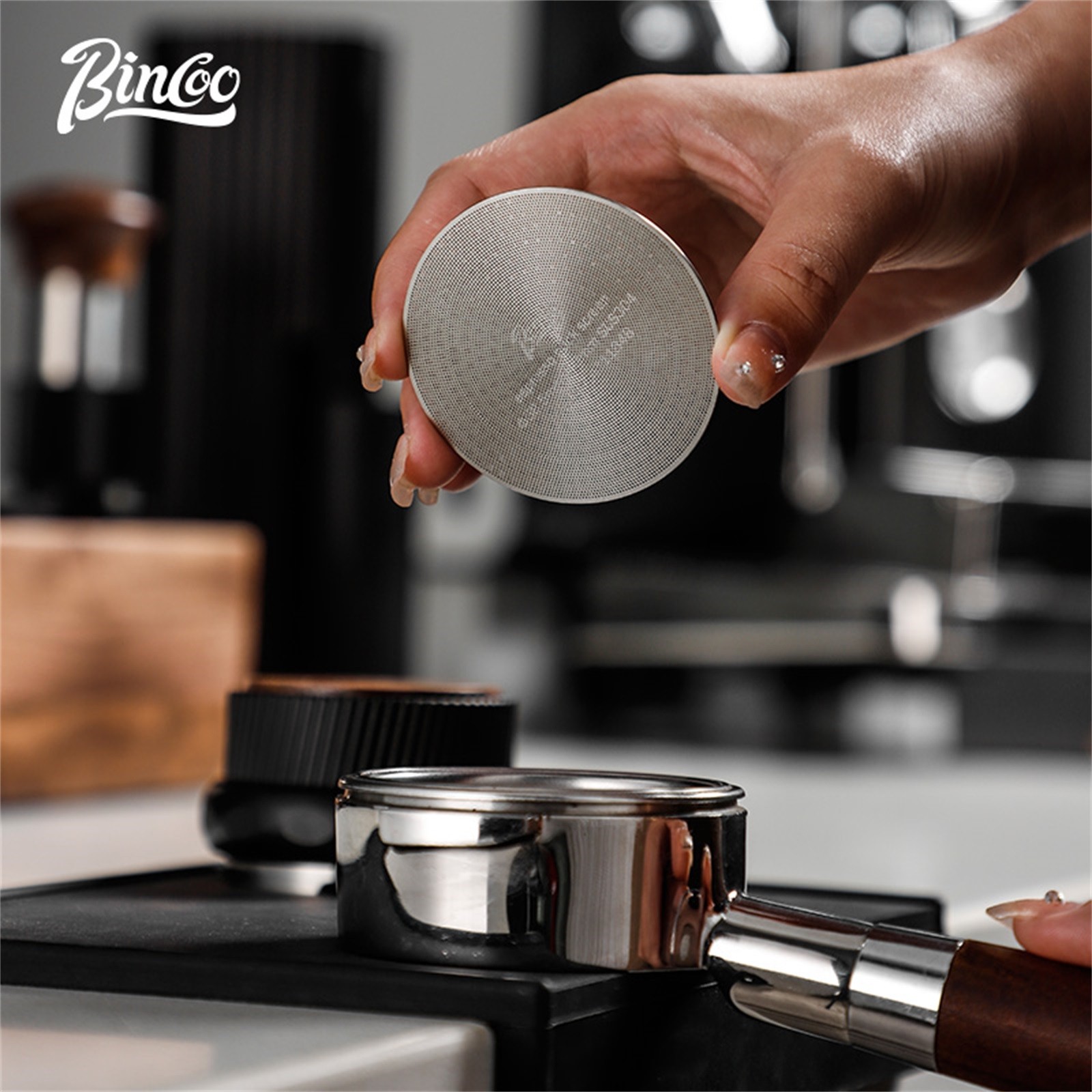 Bincoo Stainless Steel Espresso Separation Filter  Secondary Water Screen & Powder Bowl for Clean, Stable Espresso Extraction