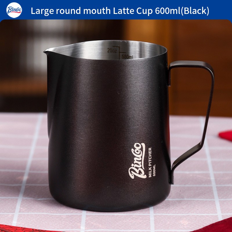 Bincoo Stainless Steel Latte Art Frothing Pitcher Set  350ml & 600ml Pointed-Spout Steam Jugs for Barista-Quality Milk Texturing