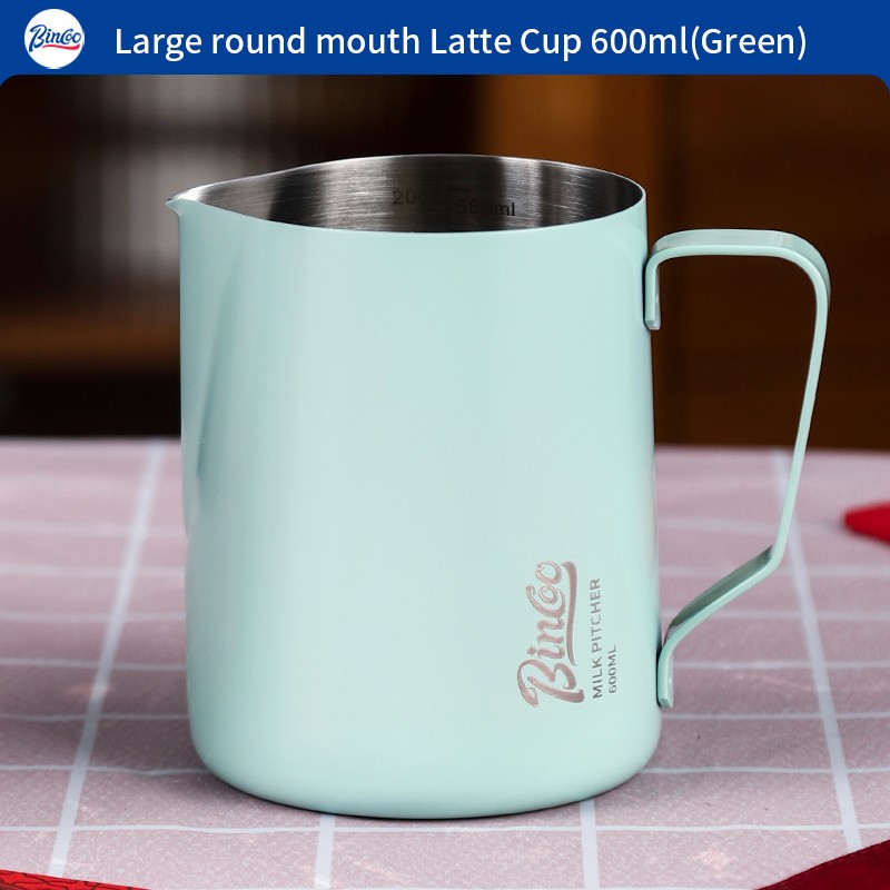 Bincoo Stainless Steel Latte Art Frothing Pitcher Set  350ml & 600ml Pointed-Spout Steam Jugs for Barista-Quality Milk Texturing