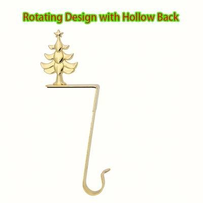 Christmas Sock Hook  Heavy-Duty Metal Stocking Hanger with Elegant Red & Gold Design
