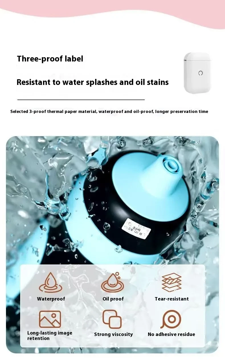 Printer Portable Bluetooth Mini Household Thermal Labeling Machine Storage Kitchen Mark Printer