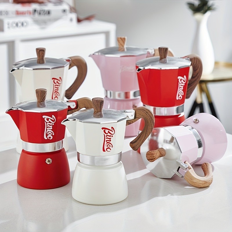 Bincoo Italian Espresso Moka Pot, Hand-Brewed Coffee Machine & Manual Coffee Grinder  Authentic Italian Caf Taste at Home