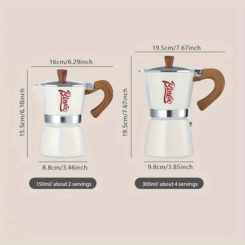 Bincoo Italian Espresso Moka Pot, Hand-Brewed Coffee Machine & Manual Coffee Grinder  Authentic Italian Caf Taste at Home