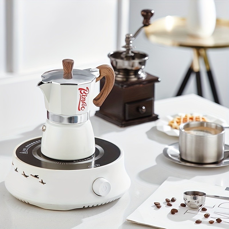 Bincoo Italian Espresso Moka Pot, Hand-Brewed Coffee Machine & Manual Coffee Grinder  Authentic Italian Caf Taste at Home