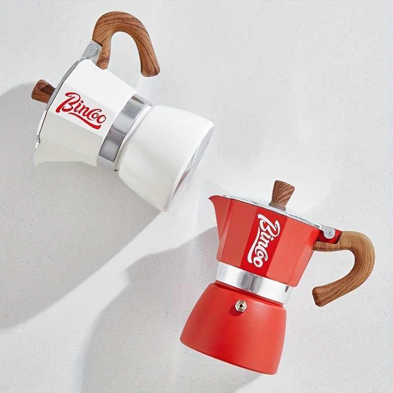 Bincoo Italian Espresso Moka Pot, Hand-Brewed Coffee Machine & Manual Coffee Grinder  Authentic Italian Caf Taste at Home