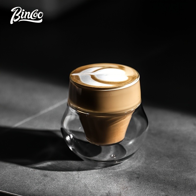 Bincoo Double Glass Coffee Cup  110ml Italian-Style Clear Espresso Mug
