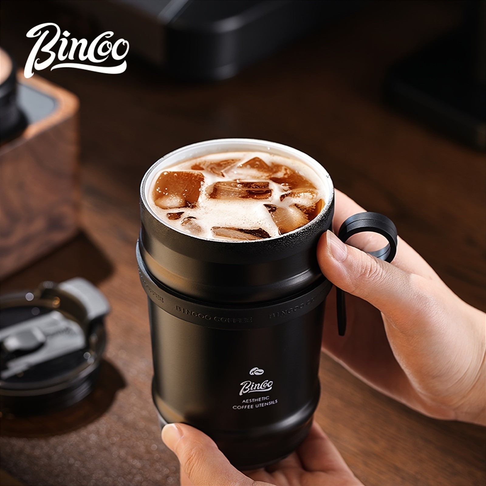 Bincoo Ceramic Liner Travel Mug 316 Stainless Steel Coffee Cup with Lid