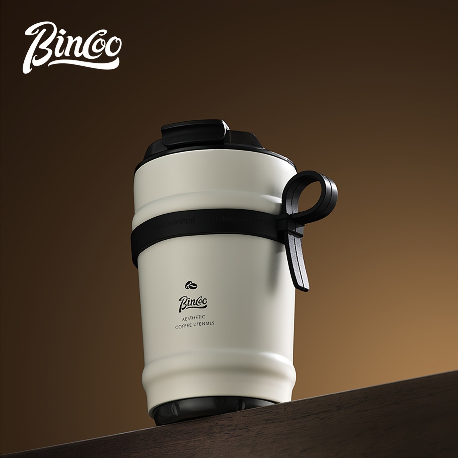 Bincoo Ceramic Liner Travel Mug 316 Stainless Steel Coffee Cup with Lid