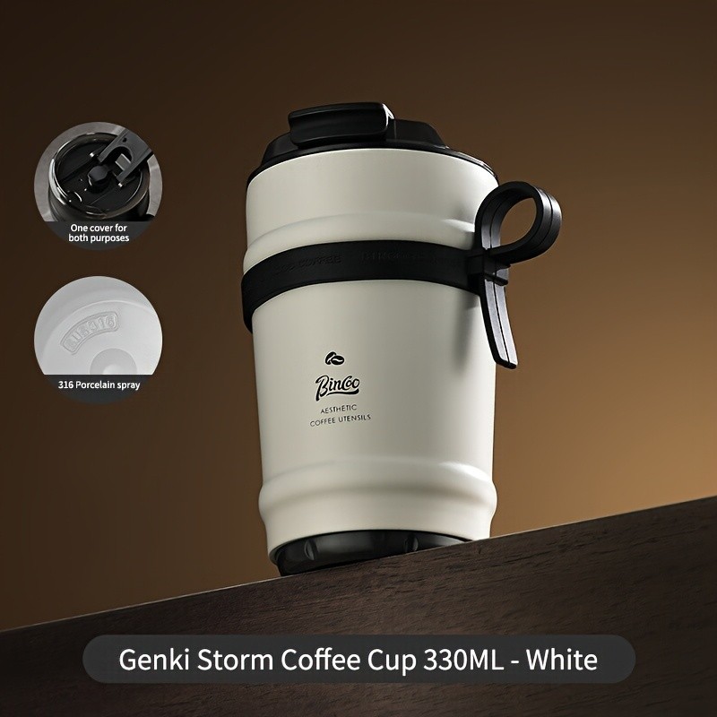 Bincoo Ceramic Liner Travel Mug 316 Stainless Steel Coffee Cup with Lid