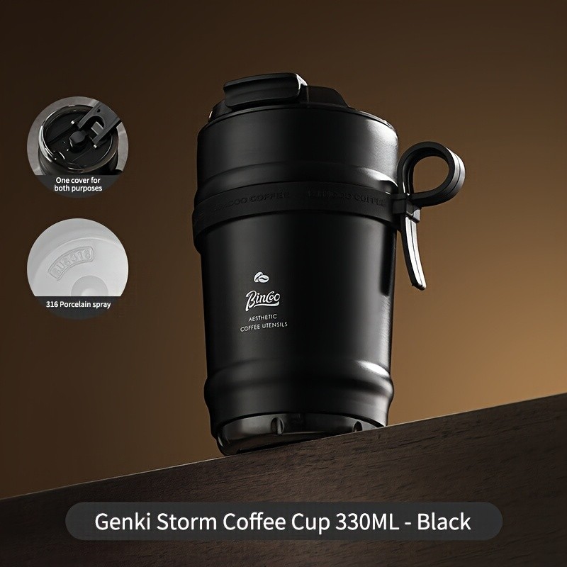 Bincoo Ceramic Liner Travel Mug 316 Stainless Steel Coffee Cup with Lid