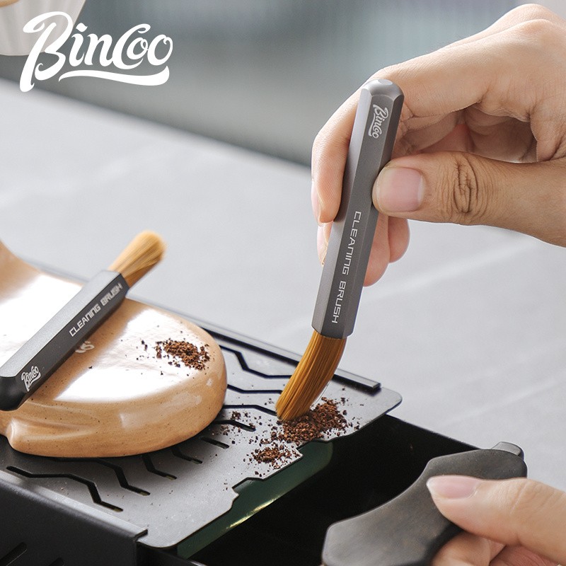 Bincoo Aluminum Alloy Grinder Cleaning Brush Compact Coffee Bar Maintenance Tool