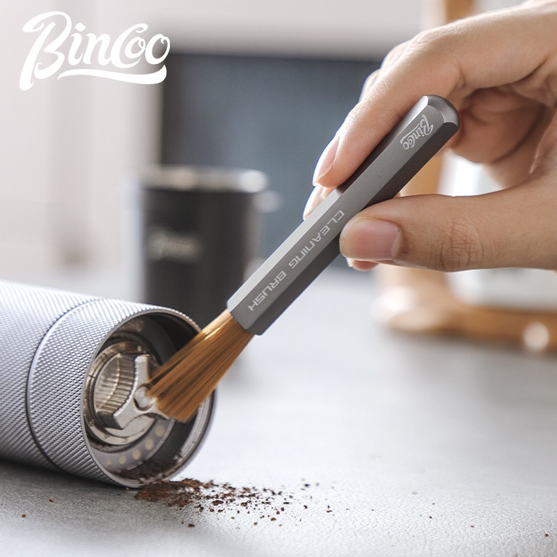 Bincoo Aluminum Alloy Grinder Cleaning Brush Compact Coffee Bar Maintenance Tool