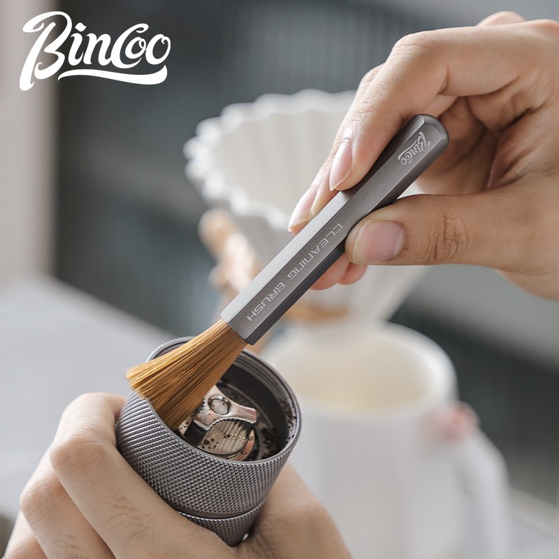Bincoo Aluminum Alloy Grinder Cleaning Brush Compact Coffee Bar Maintenance Tool