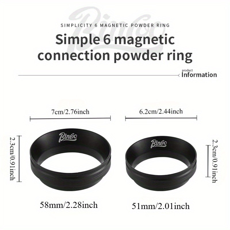 Bincoo Magnetic Espresso Dosing Funnel  Anti-Static 51mm Portafilter Ring