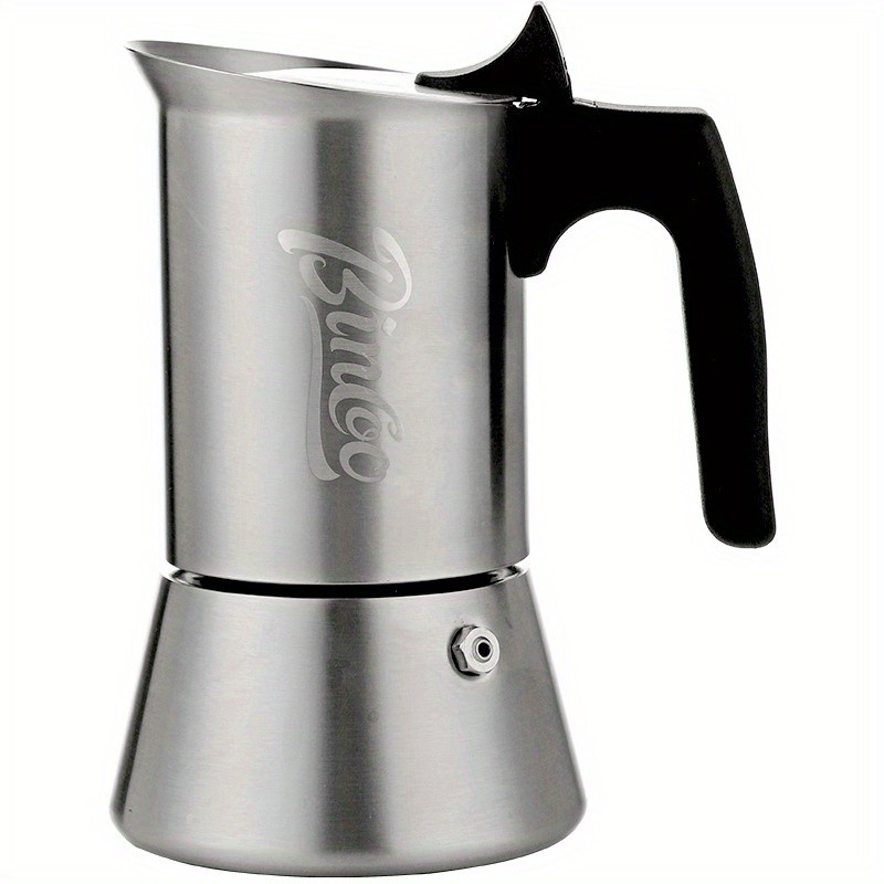 Bincoo Stainless Steel Moka Pot Single Valve Espresso Maker for Home Brewing