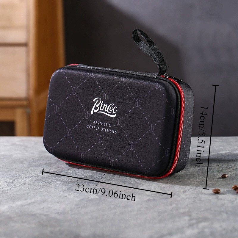 Bincoo Aesthetic Coffee Organizer Bag  Red & Black Durable Travel Storage Kit