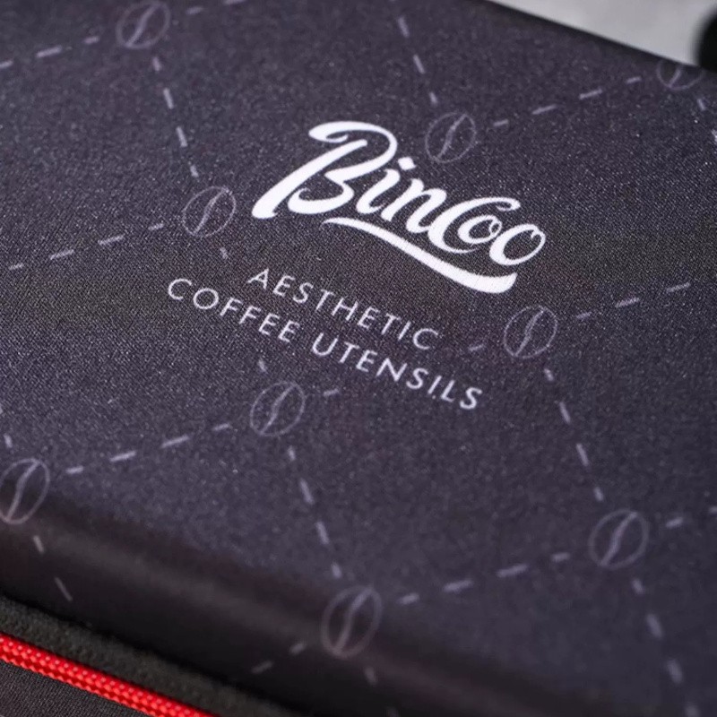 Bincoo Aesthetic Coffee Organizer Bag  Red & Black Durable Travel Storage Kit