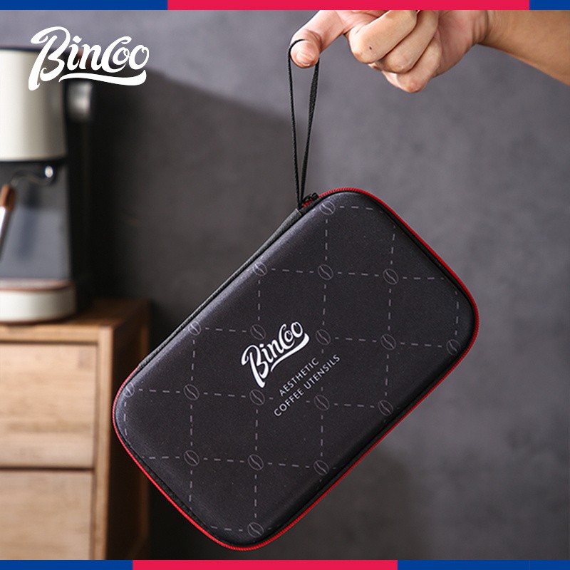 Bincoo Aesthetic Coffee Organizer Bag  Red & Black Durable Travel Storage Kit