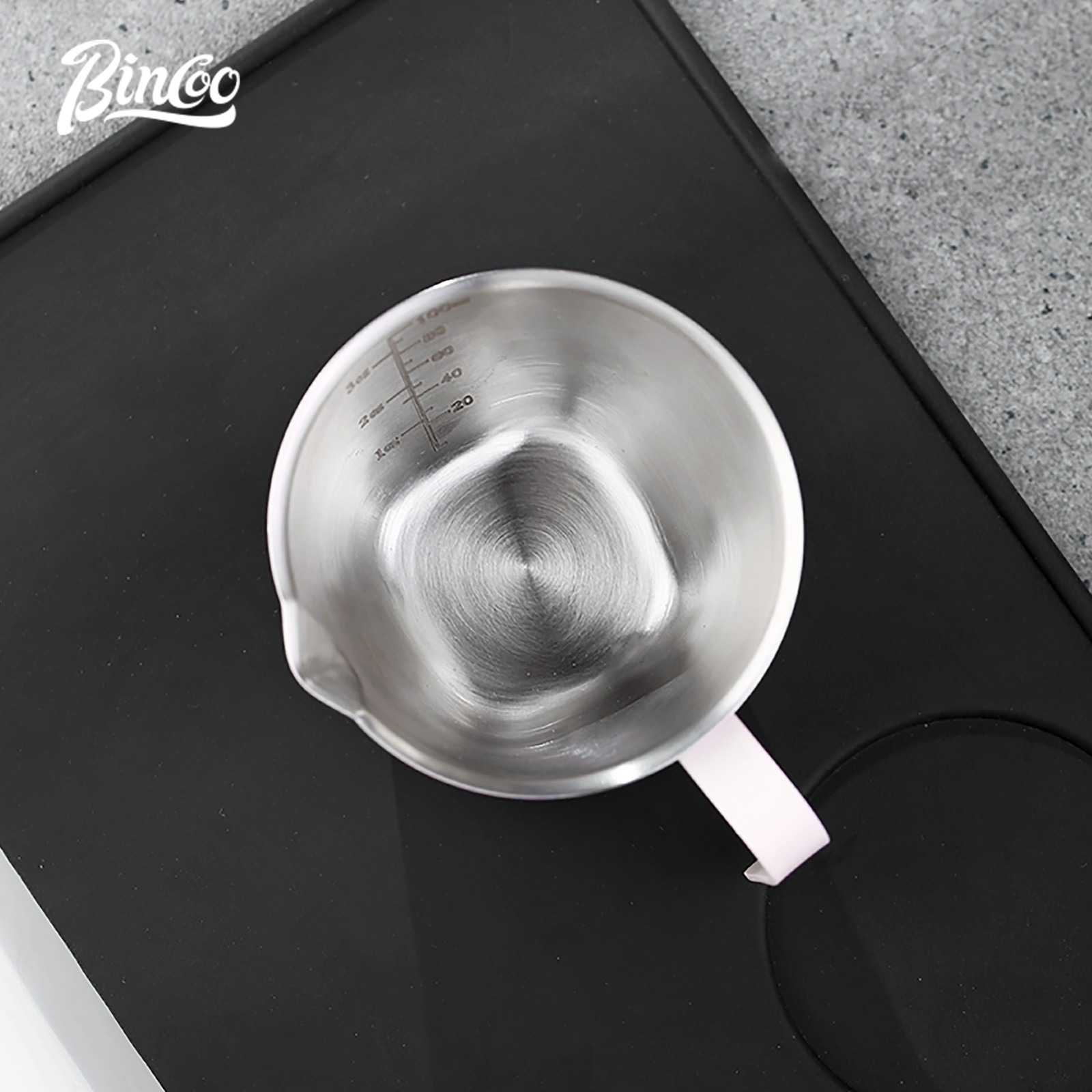Bincoo Pink Stainless Espresso Measuring Cup 100ml Extraction Cup with Handle