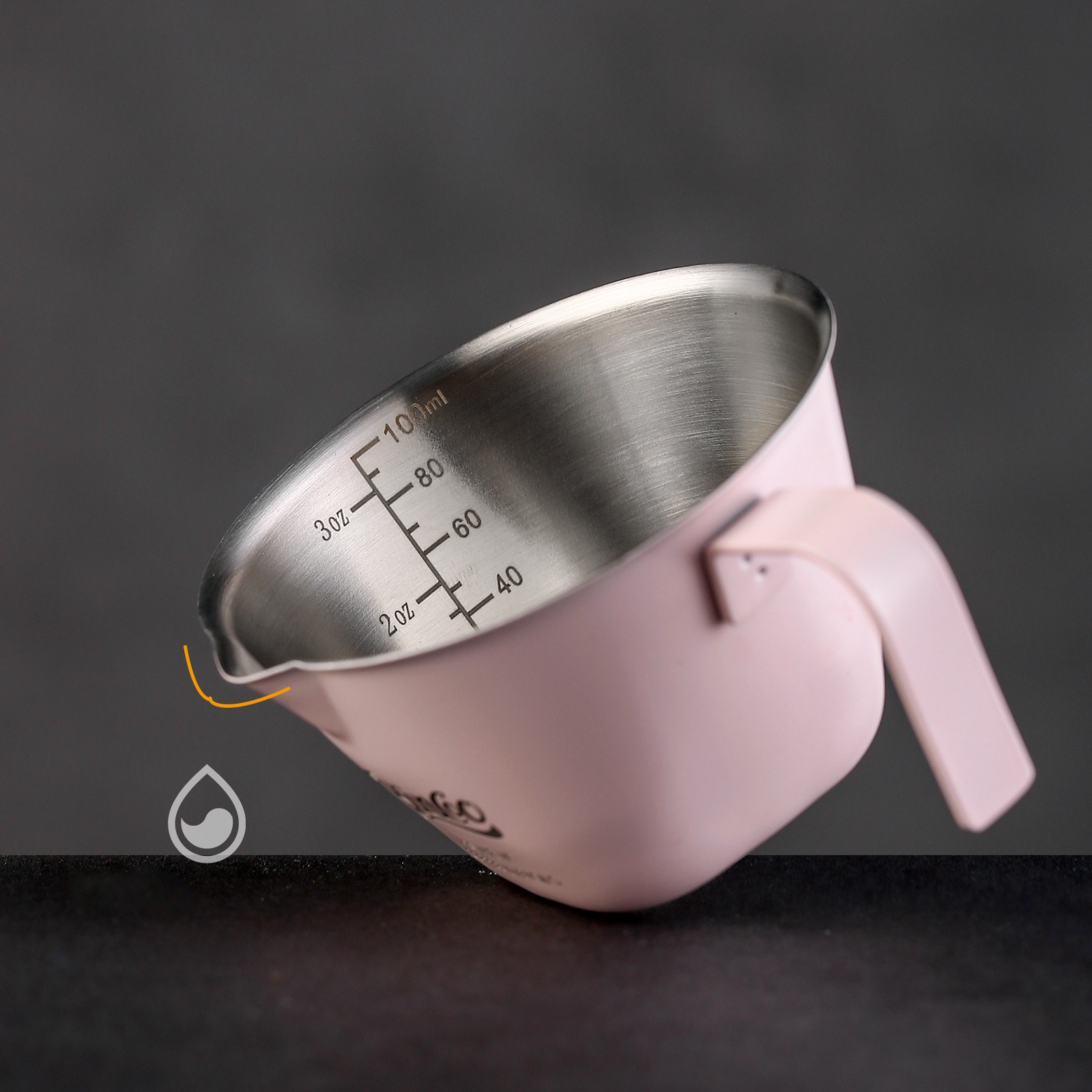 Bincoo Pink Stainless Espresso Measuring Cup 100ml Extraction Cup with Handle