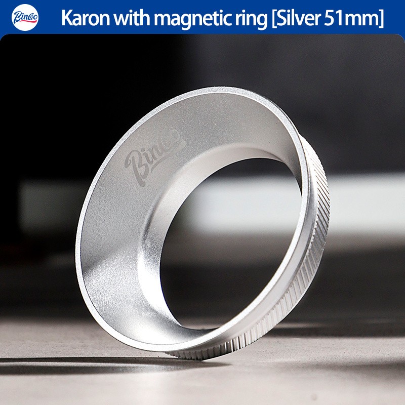 Bincoo Magnetic Anti-Static Dosing Ring  Wide-Mouth Metal Funnel for 51mm/58mm Portafilters