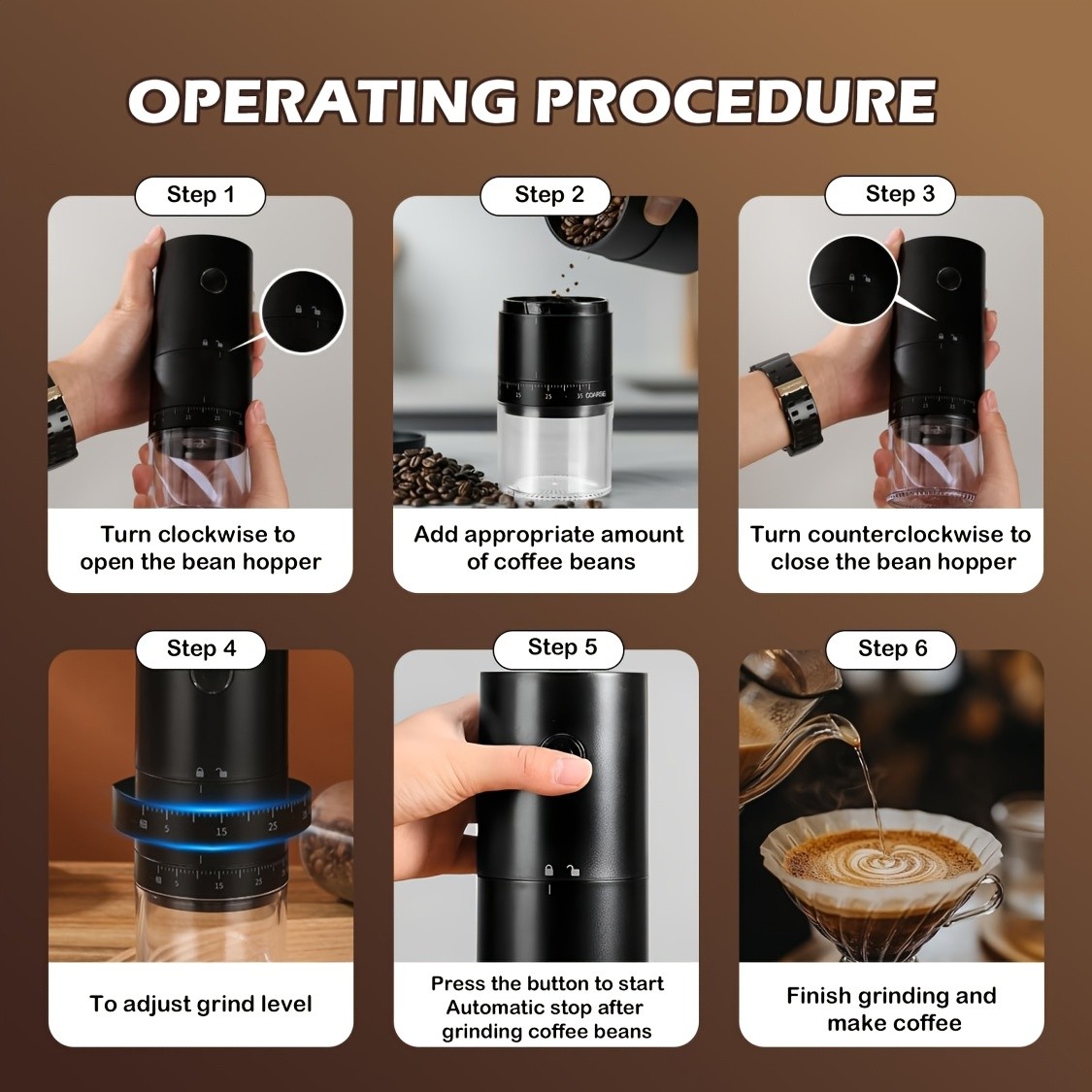 IAGREEA Precision Multi-Setting Coffee Grinder Quiet Electric Bean & Spice Processor (212 Cups)