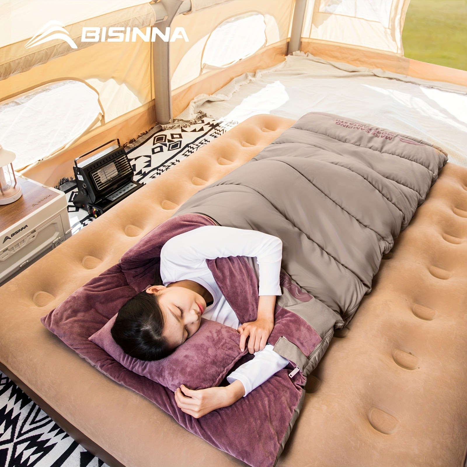 BISINNA Dream Lightweight Sleeping Bag Portable Rectangular Outdoor Camp Bag