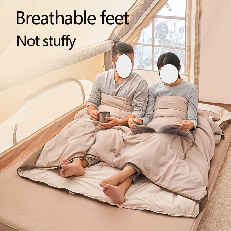 BISINNA XXL Double Sleeping Bag  Thickened All-Season Warm 2-Person Camping Bag