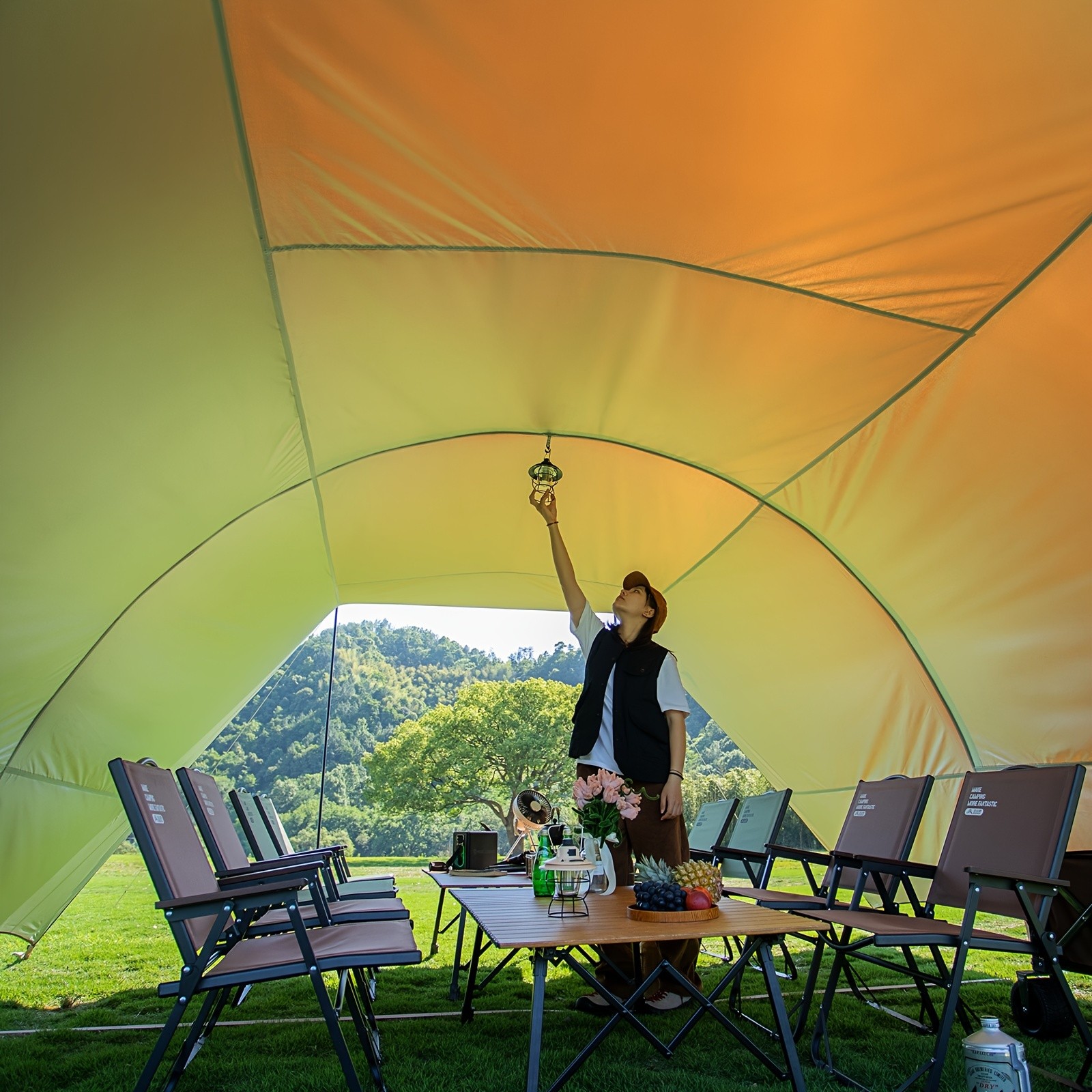 BISINNA Heavy-Duty Tunnel Canopy Tent  Portable Wind-Resistant Outdoor Shelter