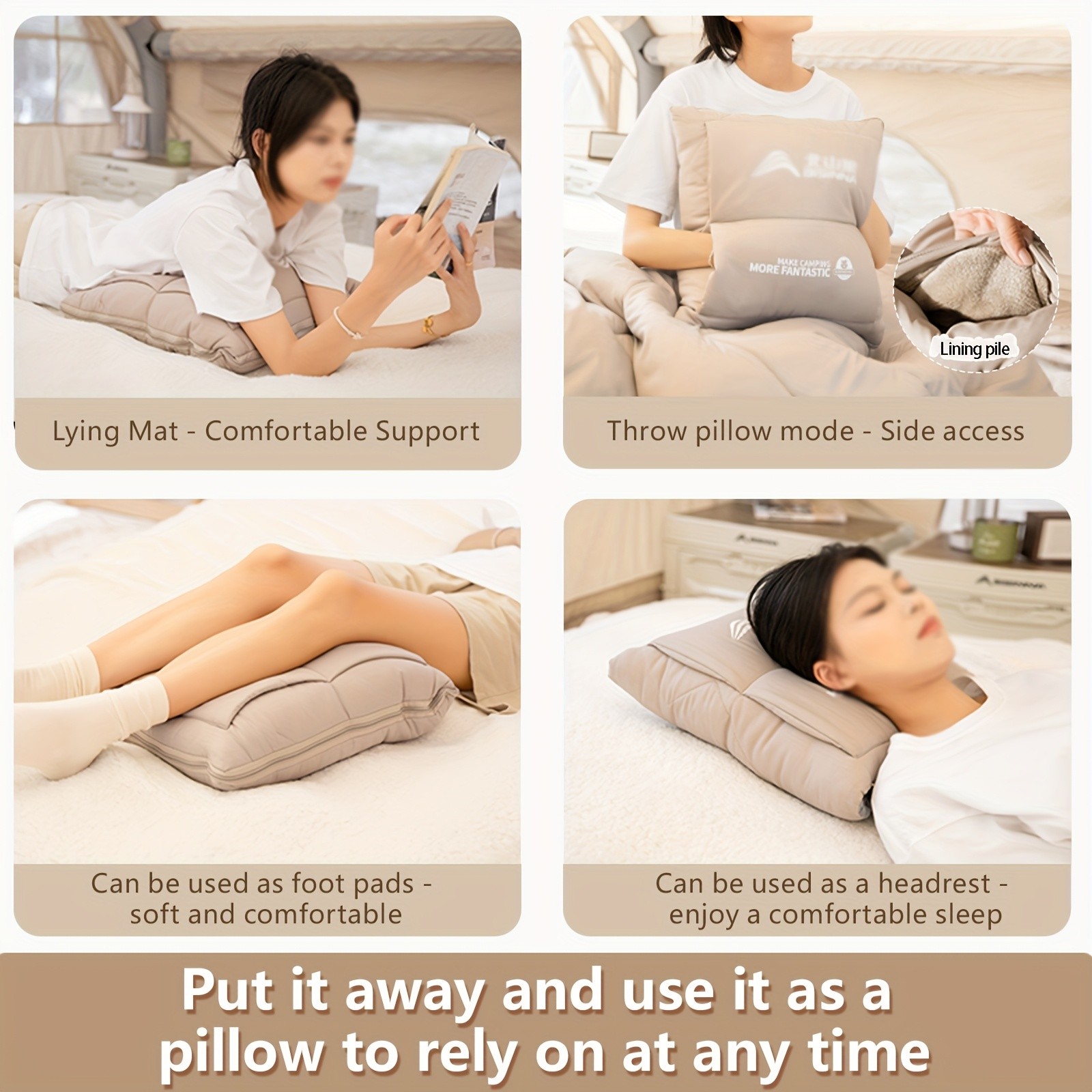 BISINNA 2-in-1 Sleeping Bag & Pillow Lightweight Portable Polyester Travel Bag