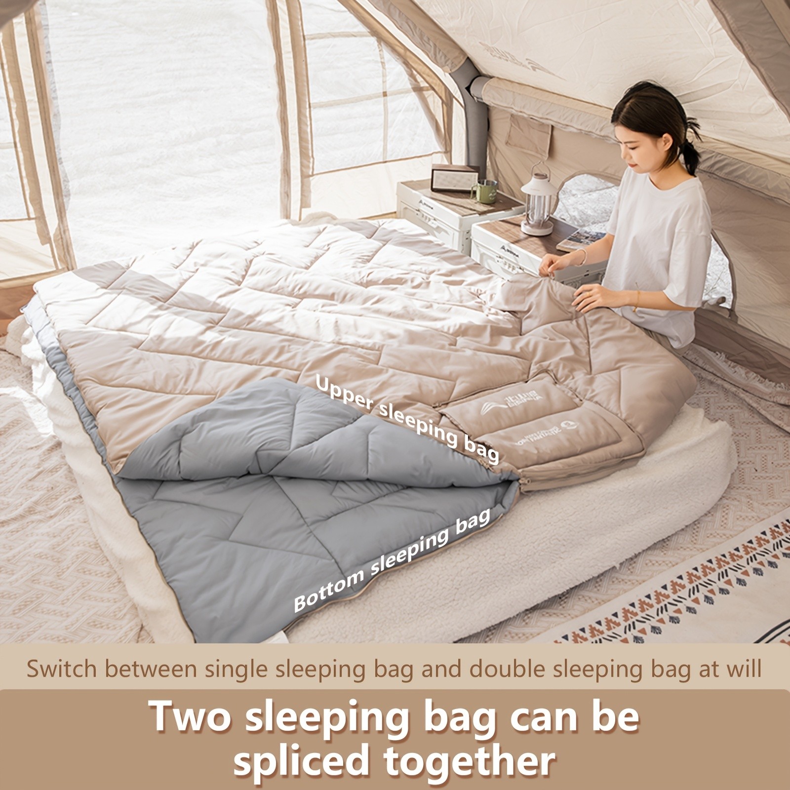 BISINNA 2-in-1 Sleeping Bag & Pillow Lightweight Portable Polyester Travel Bag