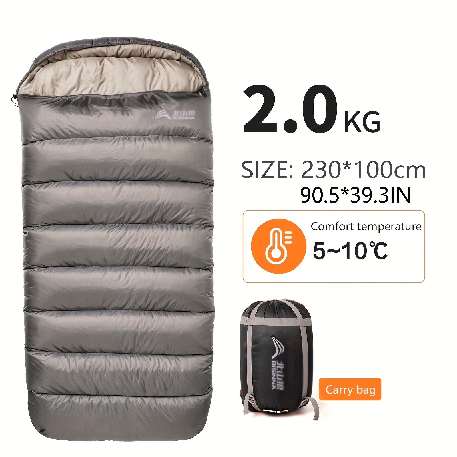 BISINNA 4-Season Portable Sleeping Bag Lightweight Polyester Outdoor Camping Bag