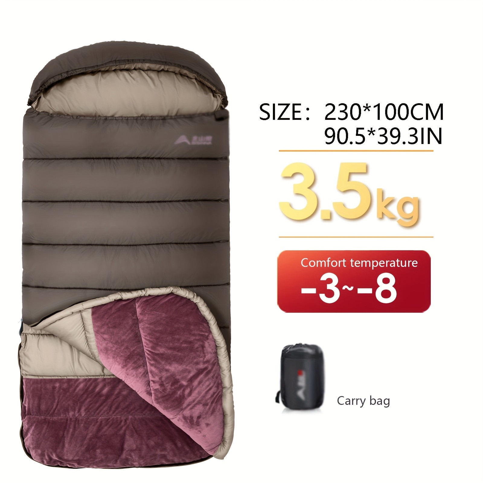 BISINNA 4-Season Portable Sleeping Bag Lightweight Polyester Outdoor Camping Bag