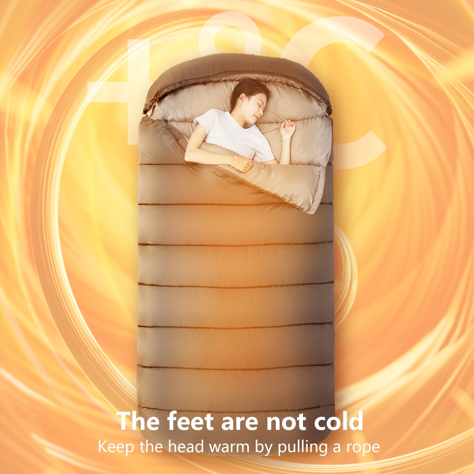 BISINNA 4-Season Portable Sleeping Bag Lightweight Polyester Outdoor Camping Bag