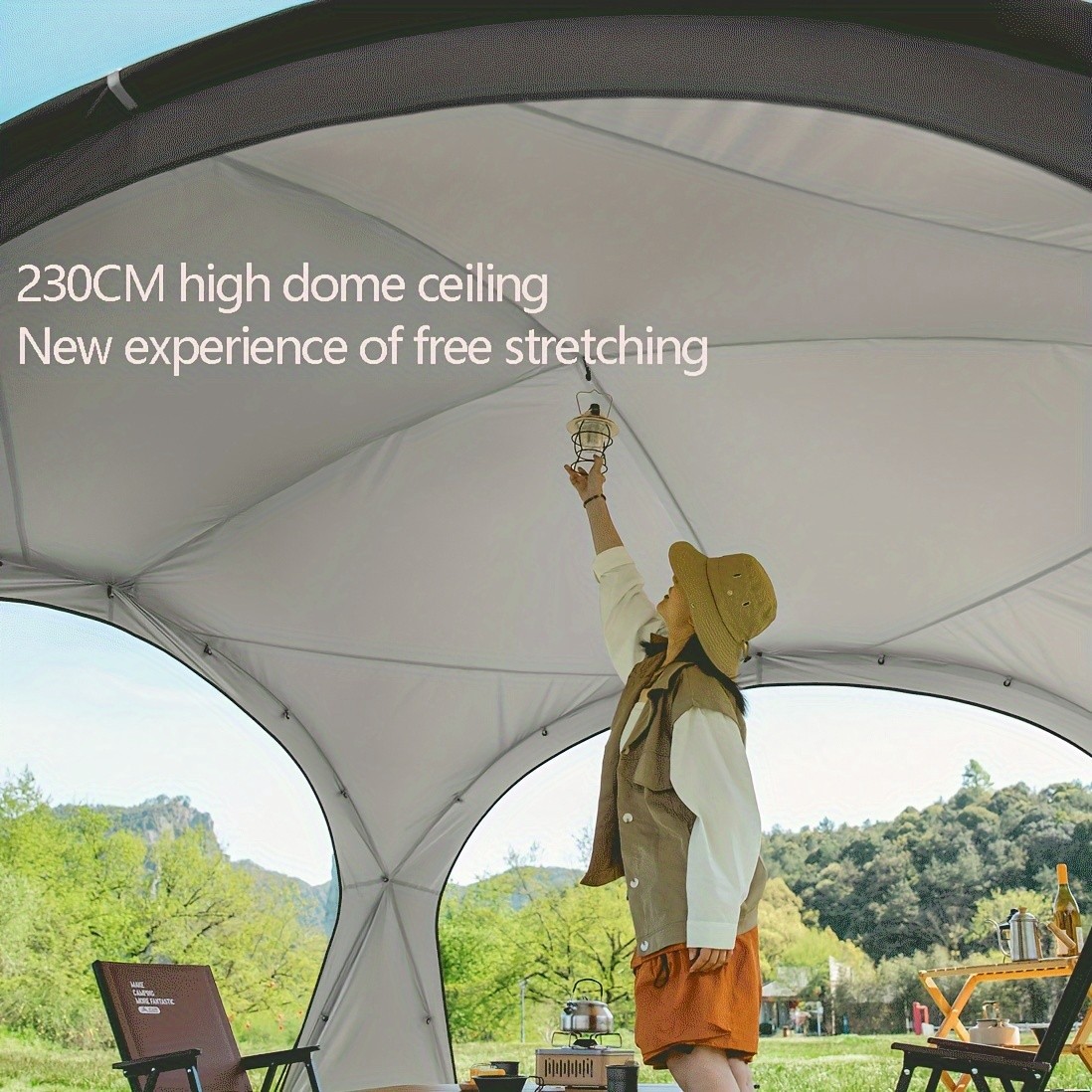 BISINNA XL Outdoor Canopy Awning  Heavy-Duty UV-Proof Tunnel Shade Shelter (Black)