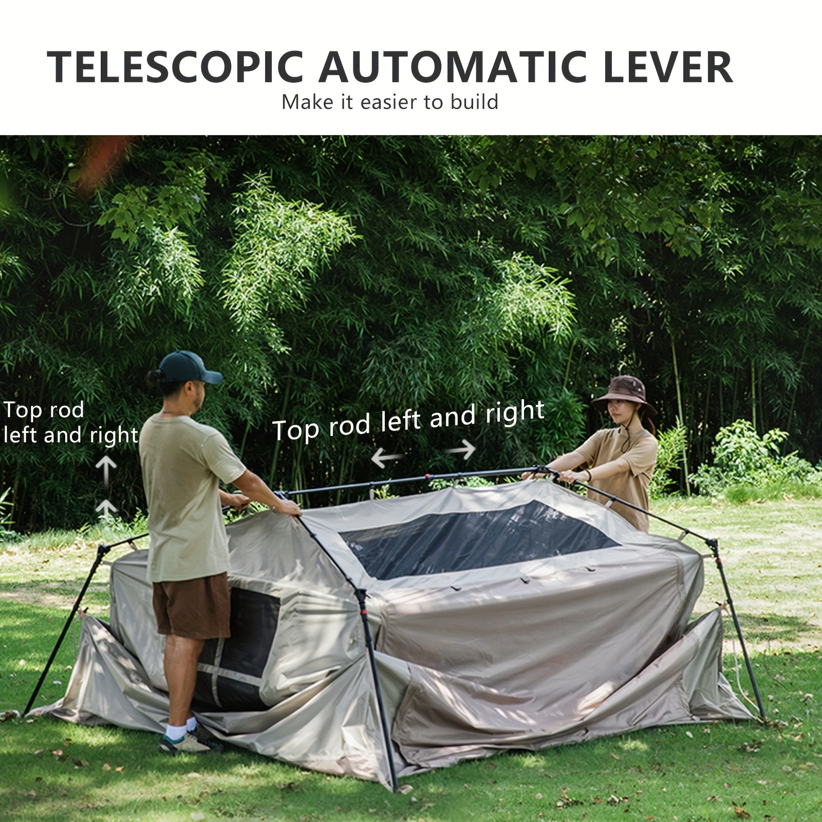 BISINNA Quick-Open Roof Canopy Tent  2-in-1 Sunproof Outdoor Camping Shelter