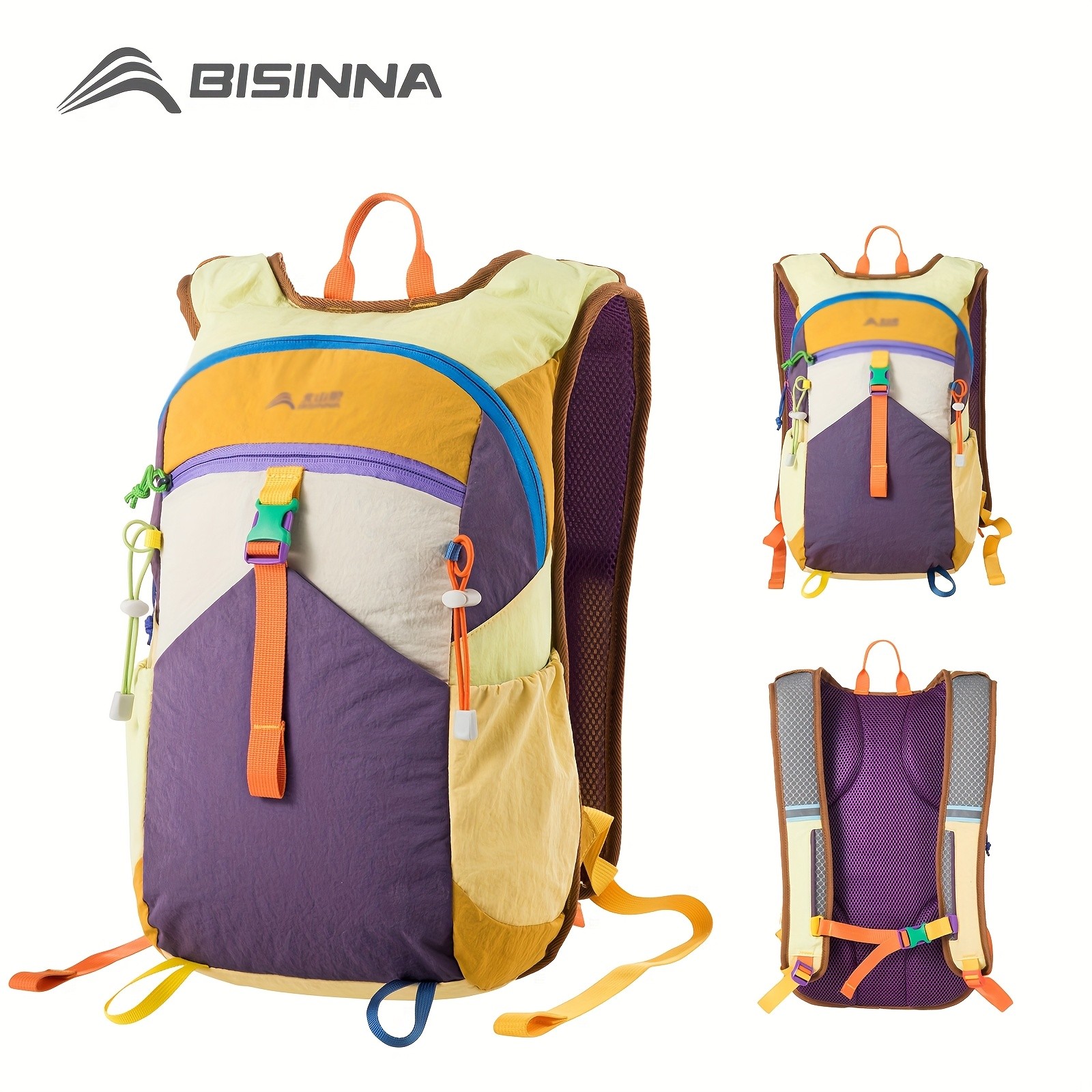 BISINNA Ultralight Hiking Backpack Compact 8-inch Trekking Daypack (Multi-Color)