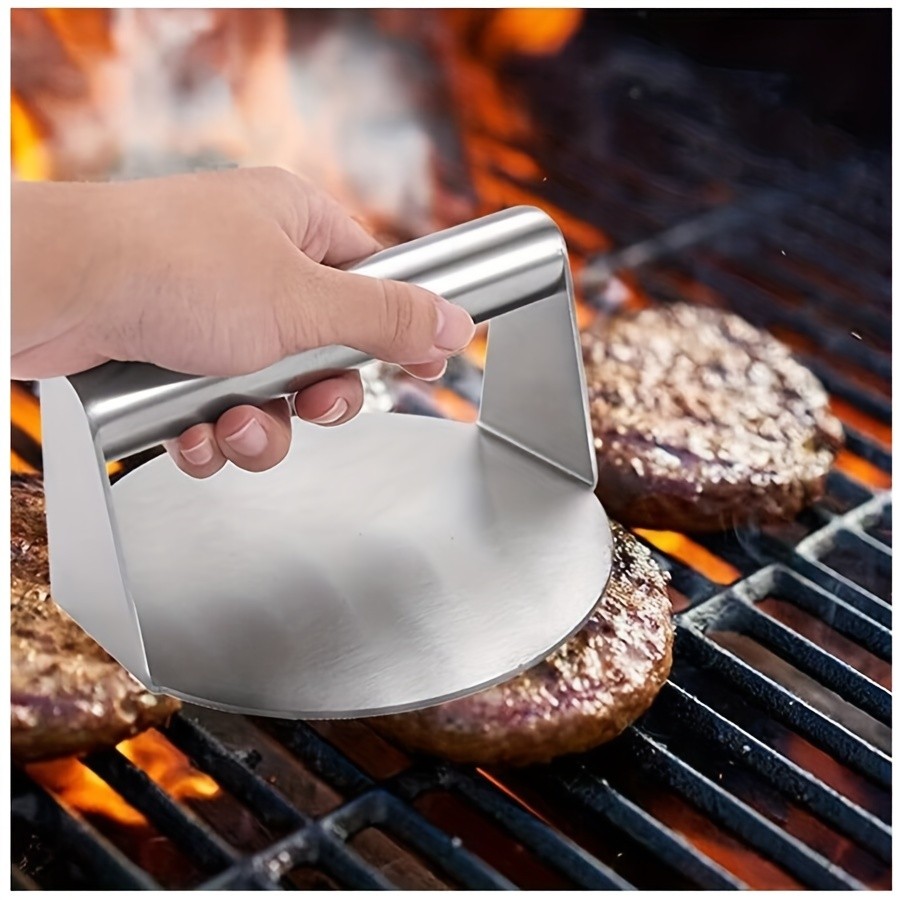 WIEZ Stainless Steel Burger Press  Heavy-Duty 15.24cm Patty Maker for Perfectly Formed Burgers