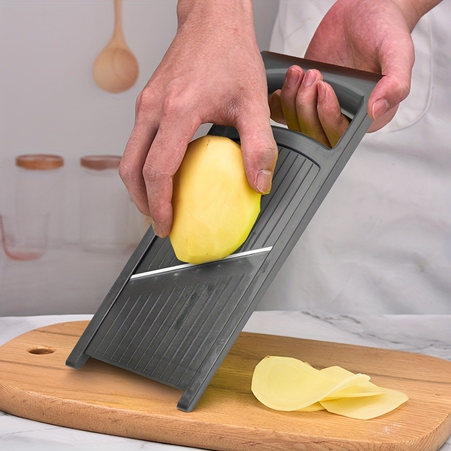 WIEZ Stainless Steel Multi-Blade Vegetable & Fruit Slicer Sharp Handheld Cutter for Fast, Even Slicing