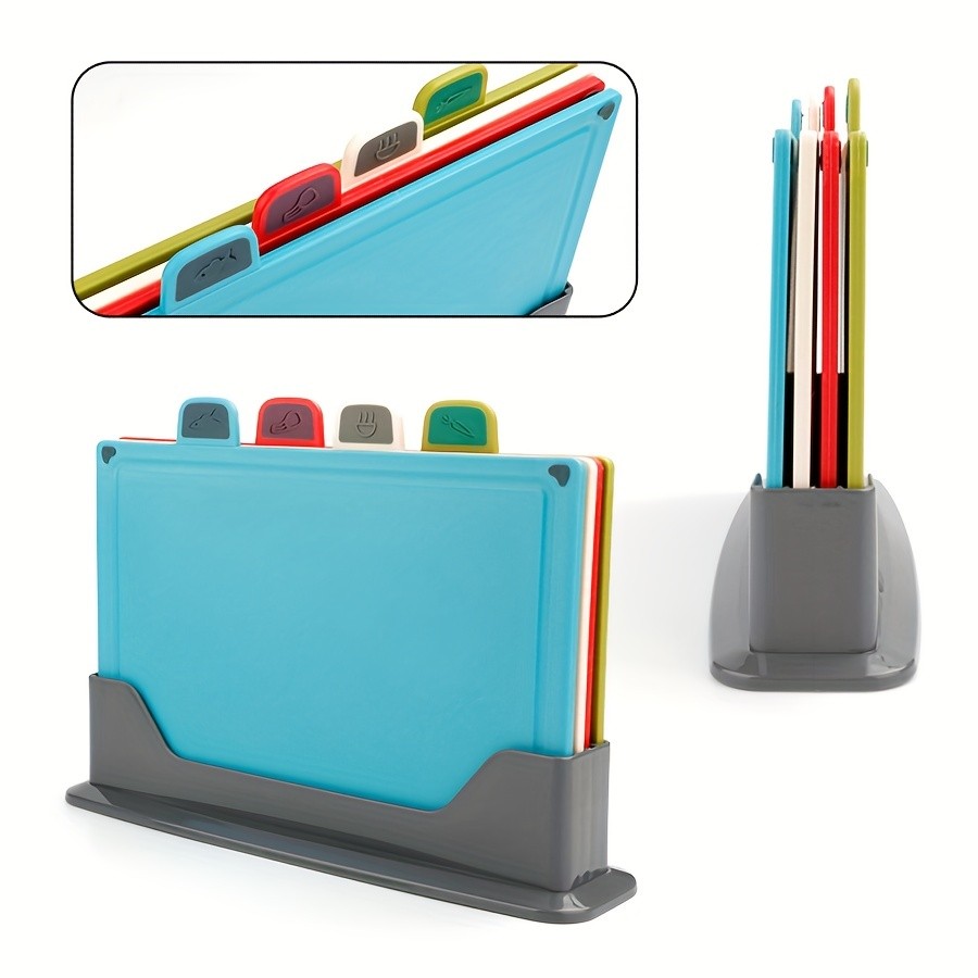 WIEZ 4-Piece Fruit & Vegetable Cutting Board Set Durable Multi-Size Boards for Everyday Kitchen Prep