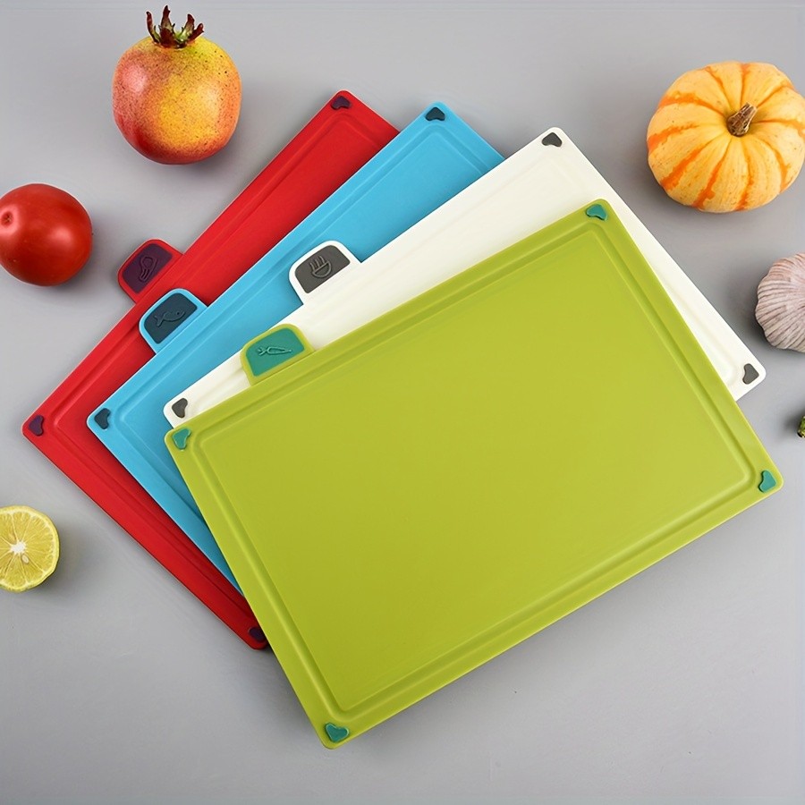 WIEZ 4-Piece Fruit & Vegetable Cutting Board Set Durable Multi-Size Boards for Everyday Kitchen Prep