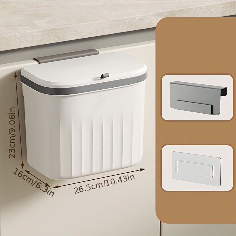 WIEZ Wall-Mounted Hands-Free Trash Can  Space-Saving Hygienic Waste Bin for Kitchen & Bathroom